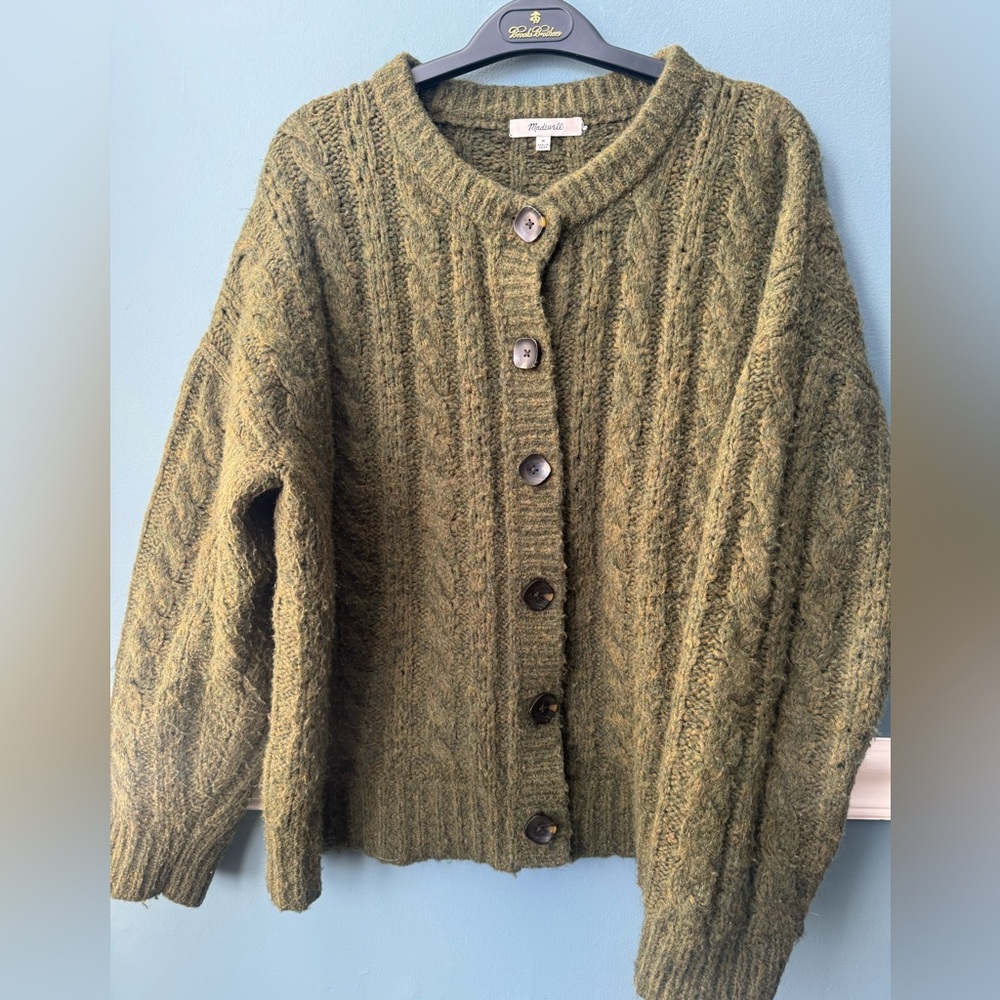 Green marled sweater from Madewell